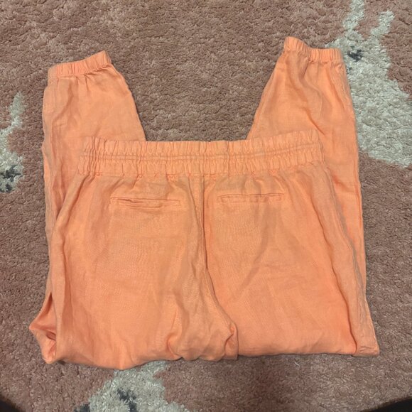 NWT ATHLETA Cabo Linen Jogger Pants Women's Size 14 Peach 530642 Soft Cozy Warm - Picture 7 of 9